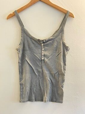 aerie Washed Scoop Neck Tank Top - sage green